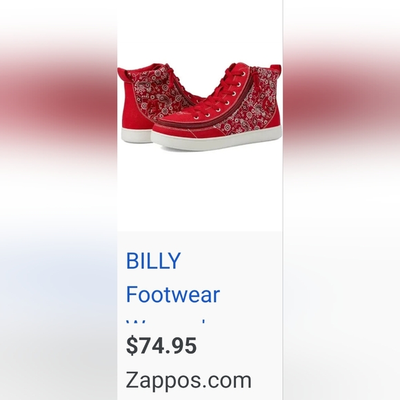 Women's Red and White Paisley Footwear/Sneakers/New/Size 9.5M - Picture 7 of 7